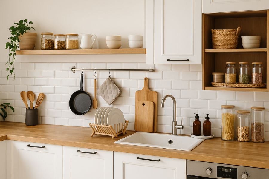 Organizare inteligentă în bucătărie – idei practice pentru un spațiu mai aerisit